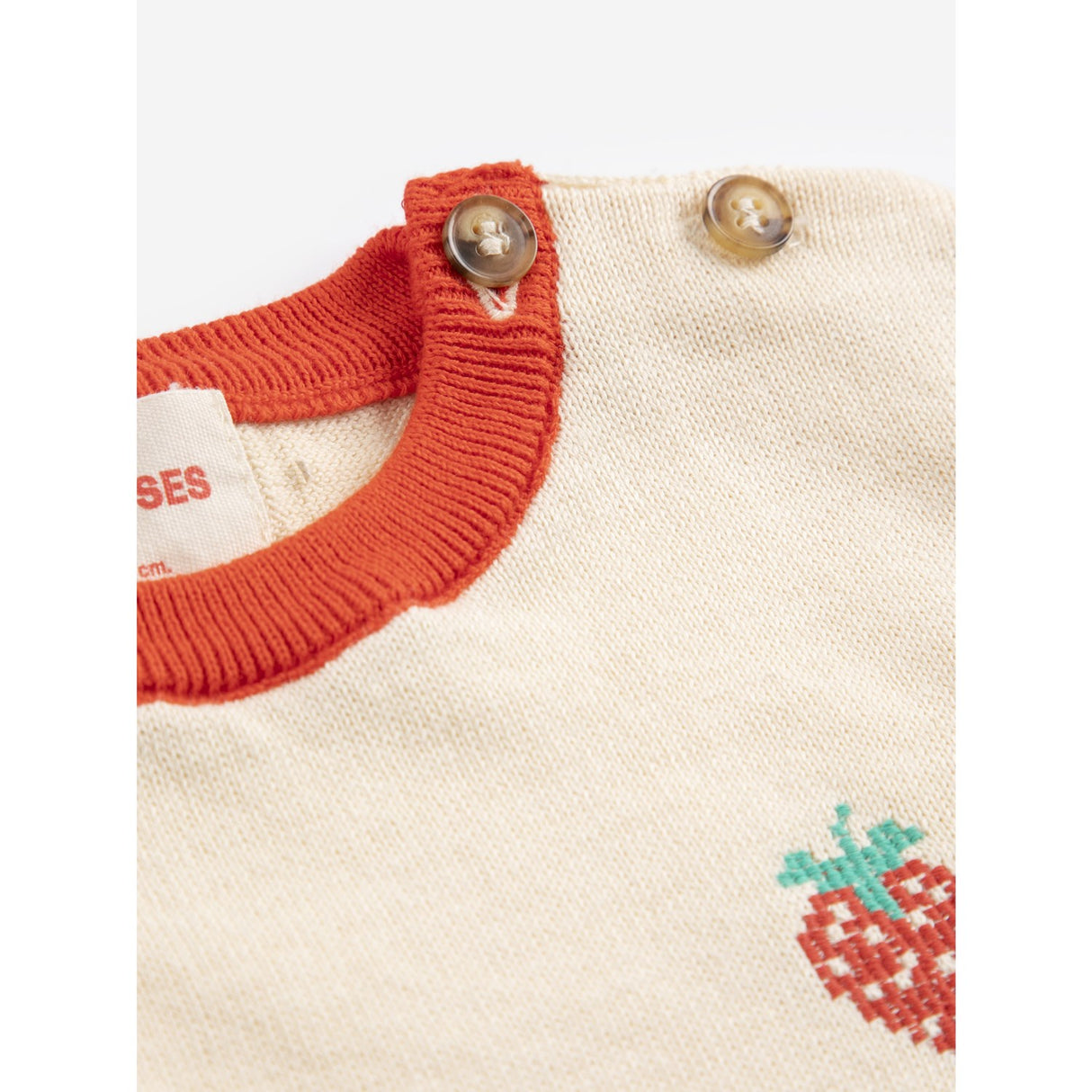 Bobo Choses White Pixel Strawberry Strikket T-Shirt