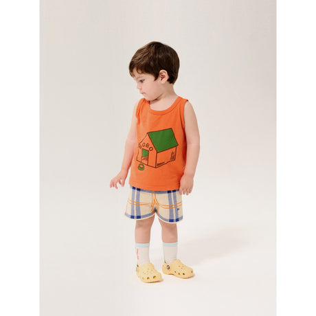 Bobo Choses White Fun Tartan Strikket Shorts
