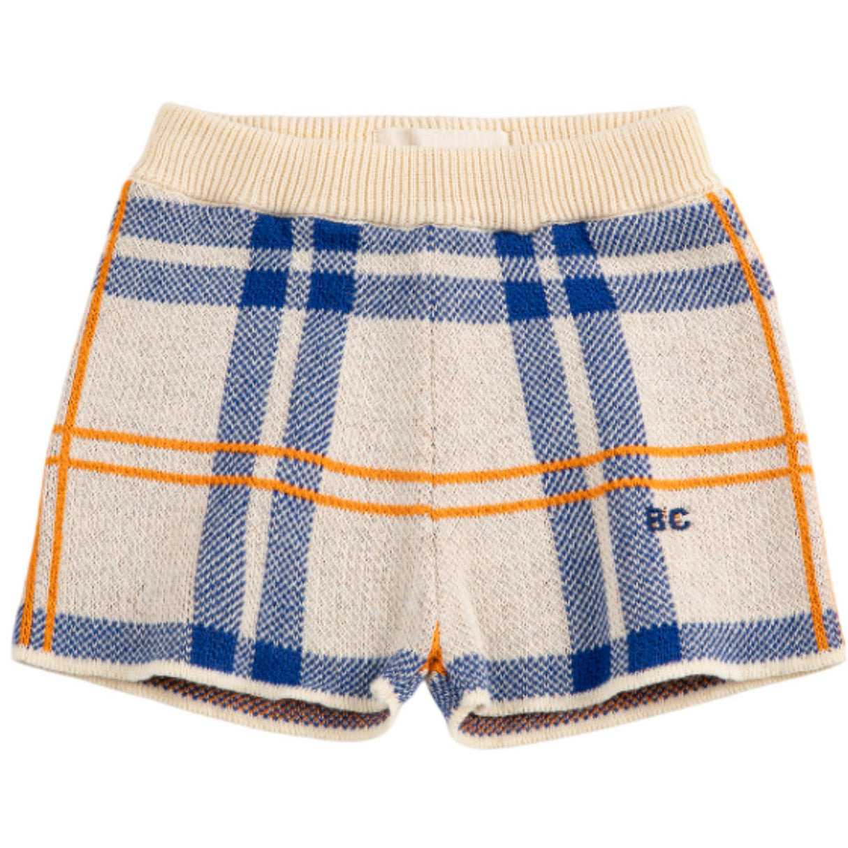 Bobo Choses White Fun Tartan Strikket Shorts