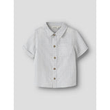 Lil'Atelier Gray Dawn Coconut Milk Nmmflorentin Ss Skjorte Lil