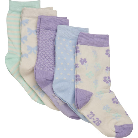 Minymo Lavender Strømper M/ Pattern 5-Pack