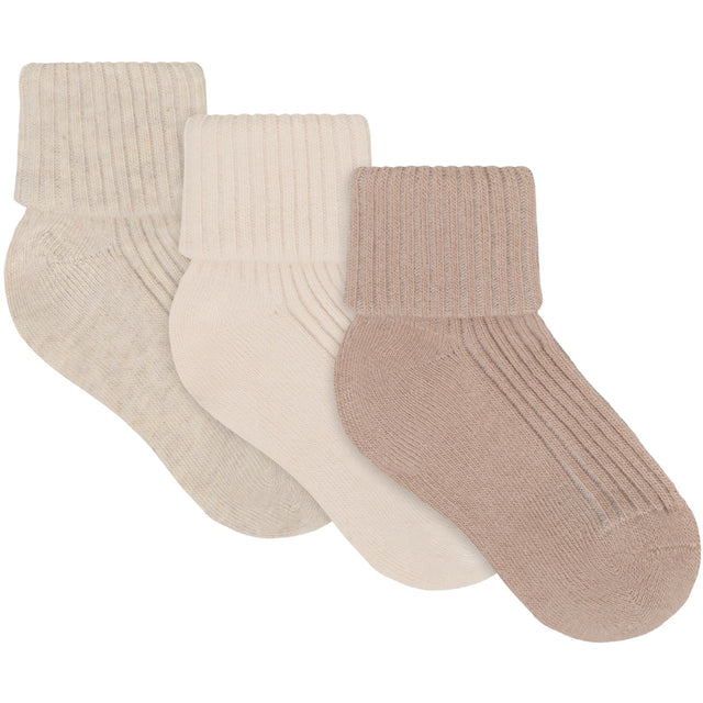 Minymo Birch Baby 2X2 Rib Strømpe 3-Pak