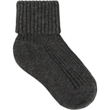 Minymo Light Grey Melange Baby 2X2 Rib Strømpe 3-Pak