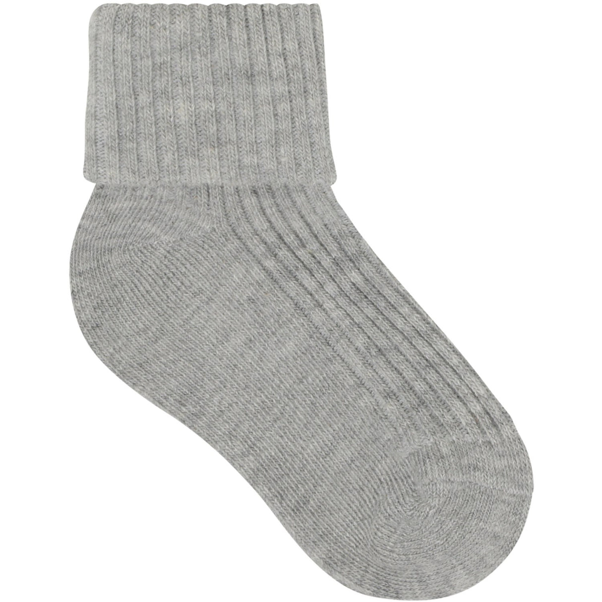 Minymo Light Grey Melange Baby 2X2 Rib Strømpe 3-Pak