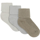 Minymo Willam Gray Baby 2X2 Rib Strømpe 3-Pak