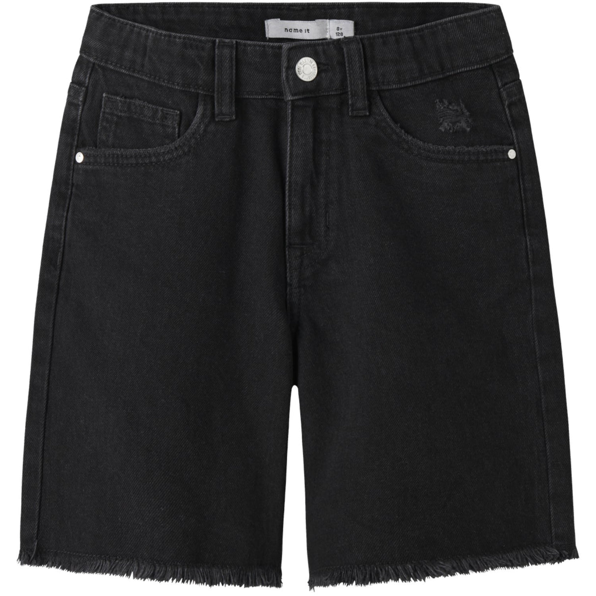Name It Black Denim Nkfbella Hw Wide Dnm Shorts 1488-Be Noos