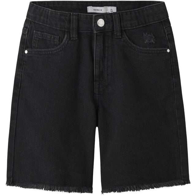 Name It Black Denim Nkfbella Hw Wide Dnm Shorts 1488-Be Noos