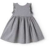 MarMar Cotton Linen Marine Check Darame Kjole