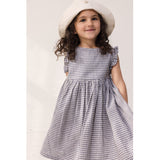 MarMar Cotton Linen Marine Check Darame Kjole