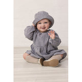 MarMar Cotton Linen Marine Check Dawson B Kjole