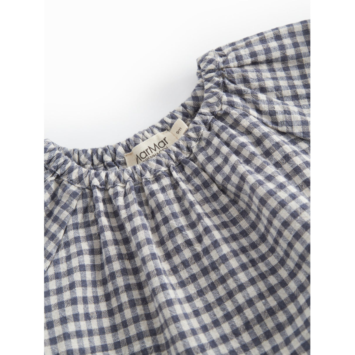 MarMar Cotton Linen Marine Check Dawson B Kjole