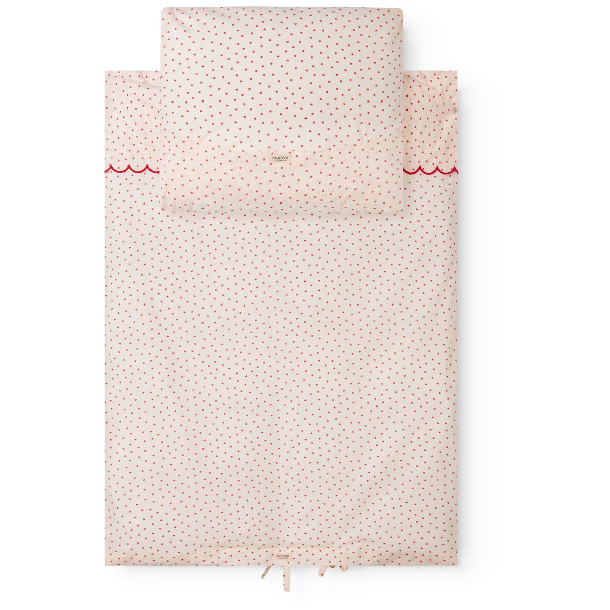 MarMar Crispy Poplin Acc Happy Hearts Seng Hør Scallop Baby