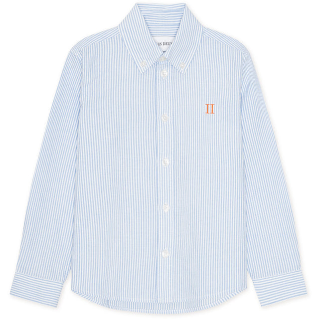 Les Deux Kids Light Blue/White Konrad Contrast Oxford Skjorte