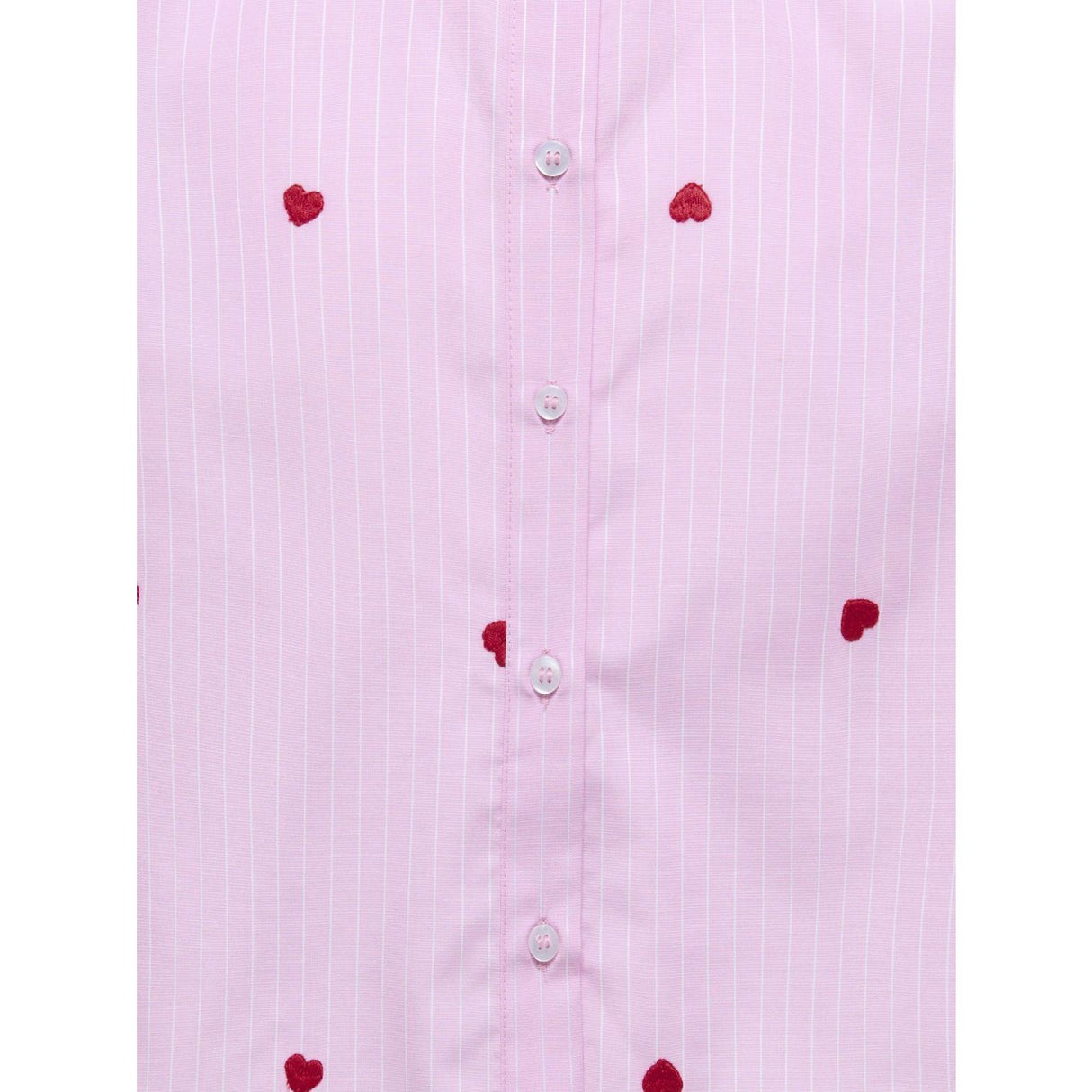 kids ONLY Begonia Pink Cloud Dancer/Emb Red Hearts Kognew Lina Ss Stripe Emb Skjorte Wvn