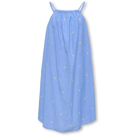 kids ONLY Cashmere Blue Emb Daisy Kogmalou Sl Emb Strop Kjole Wvn