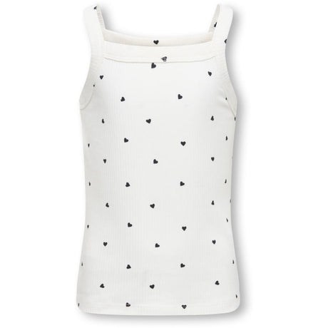 kids ONLY Cloud Dancer Black Hearts Kogbella Life Strop Top Jrs