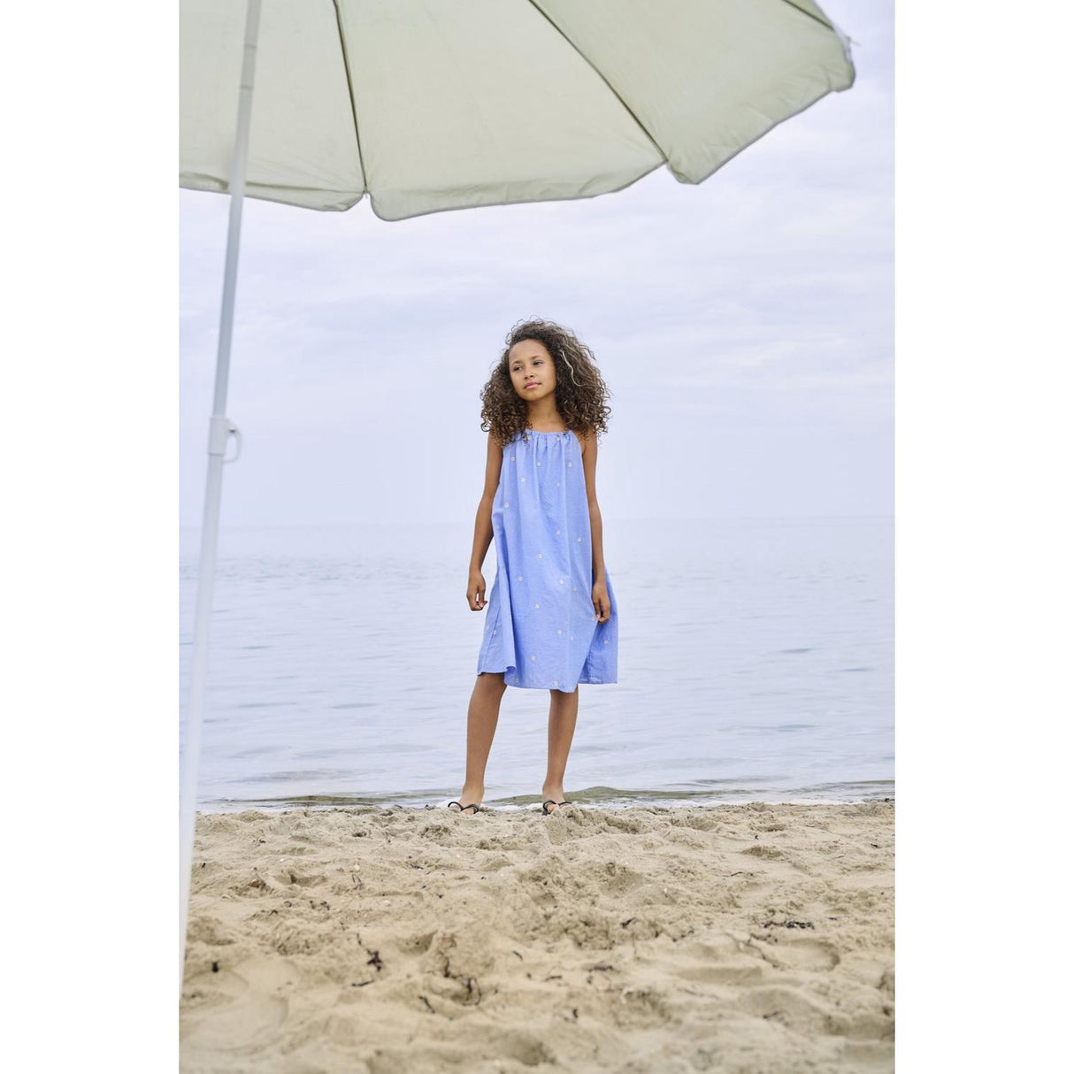 kids ONLY Cashmere Blue Emb Daisy Kogmalou Sl Emb Strop Kjole Wvn