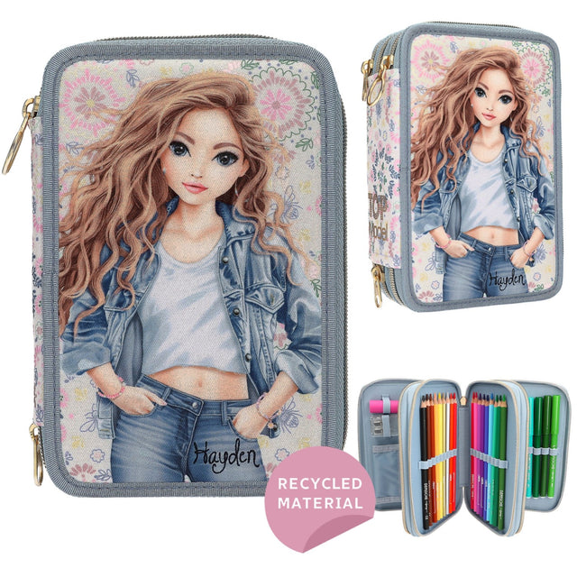 TOPModel Festival Fun Triple Pencil Case