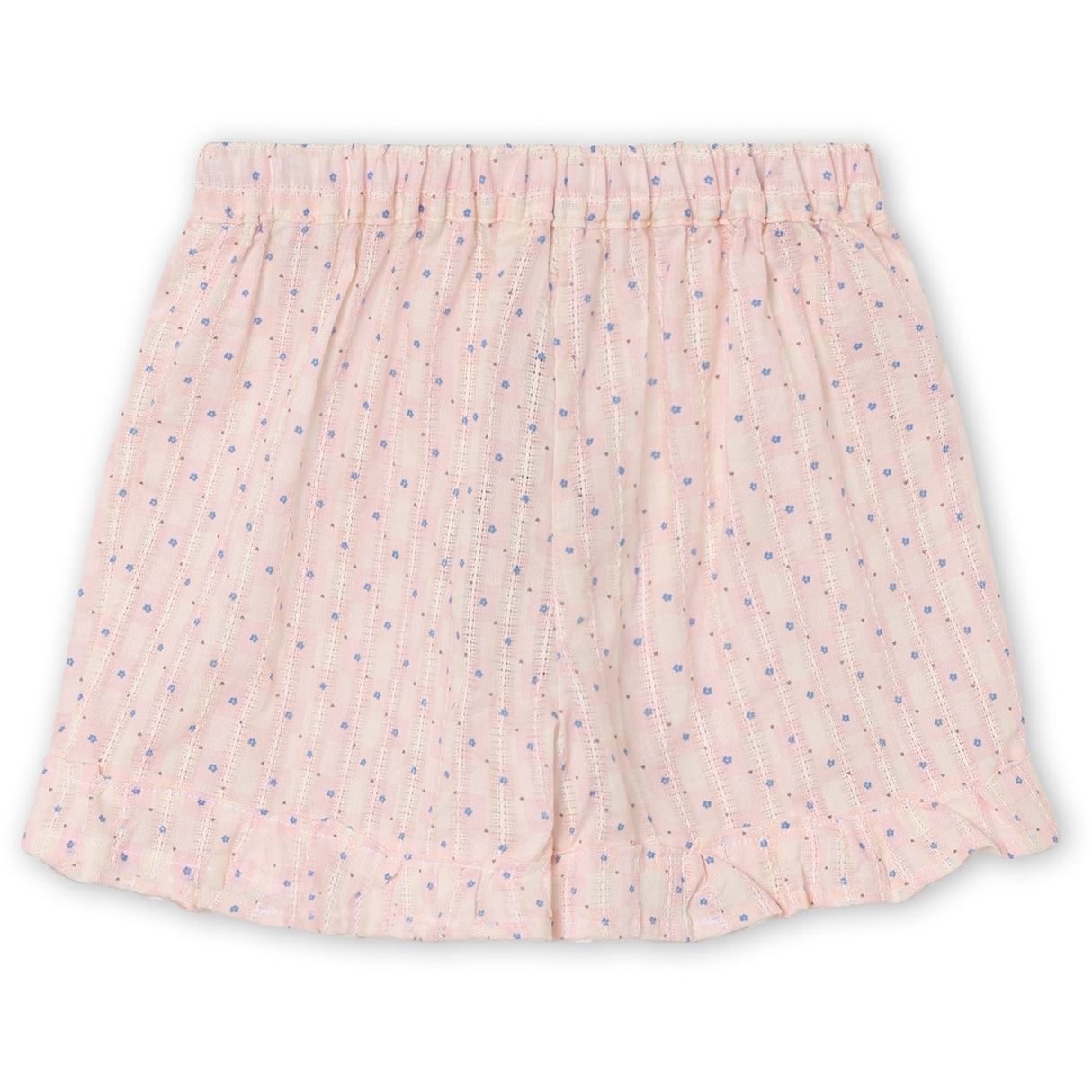 Fliink Chalk Pink Check Aop Zorro Ruffle Shorts