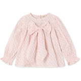 Fliink Chalk Pink Check Aop Zorro Ls Sløjfe Bluse