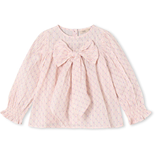 Fliink Chalk Pink Check Aop Zorro Ls Sløjfe Bluse