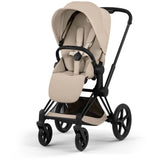 Cybex Cozy Beige/Beige Priam Comfort Matt Black Inklusiv Foldbar Liggedel