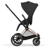Cybex Sepia Black/Black Priam Comfort Rosegold Inklusiv Foldbar Liggedel