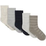 Minymo Night Gray Strømper M/ Strik 5-Pack