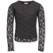 kids ONLY Black Coffee Kogleika Ls Lace Top Jrs Noos