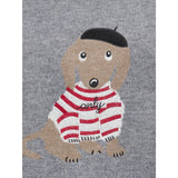 kids ONLY Medium Grey Melange Dachshund Kogteddy L/S Pullover Knt Noos