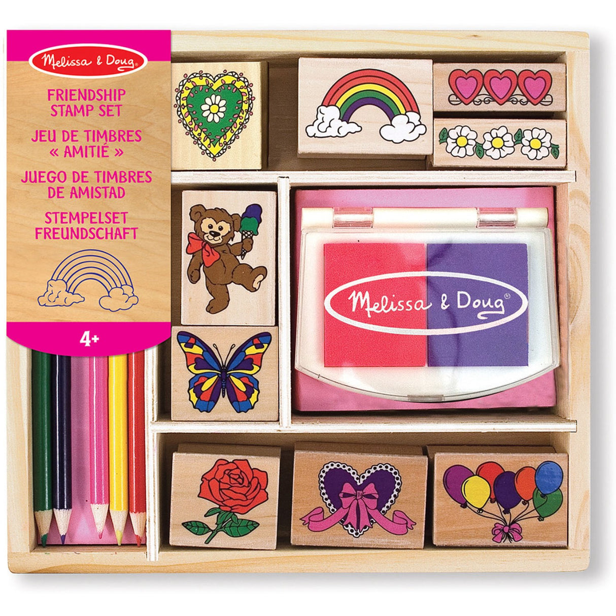 Melissa & Doug Multifarvet Wooden Stamp Set Friendship