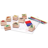 Melissa & Doug Multifarvet Wooden Stamp Set Dinosaur