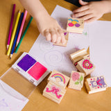 Melissa & Doug Multifarvet Wooden Stamp Set Friendship