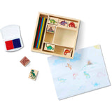 Melissa & Doug Multifarvet Wooden Stamp Set Dinosaur