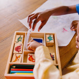 Melissa & Doug Multifarvet Wooden Stamp Set Dinosaur