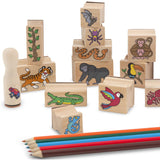 Melissa & Doug Multifarvet Wooden Stamp Set Regnskov