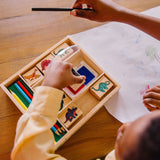 Melissa & Doug Multifarvet Wooden Stamp Set Dinosaur