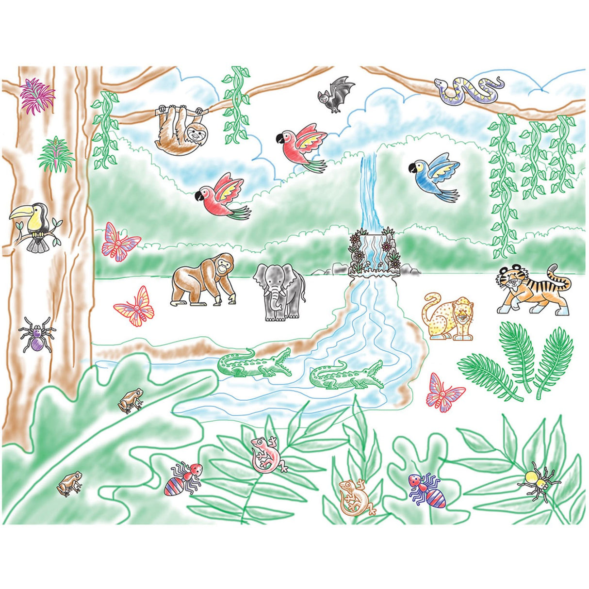Melissa & Doug Multifarvet Wooden Stamp Set Regnskov