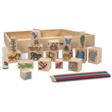 Melissa & Doug Multifarvet Wooden Stamp Set Regnskov