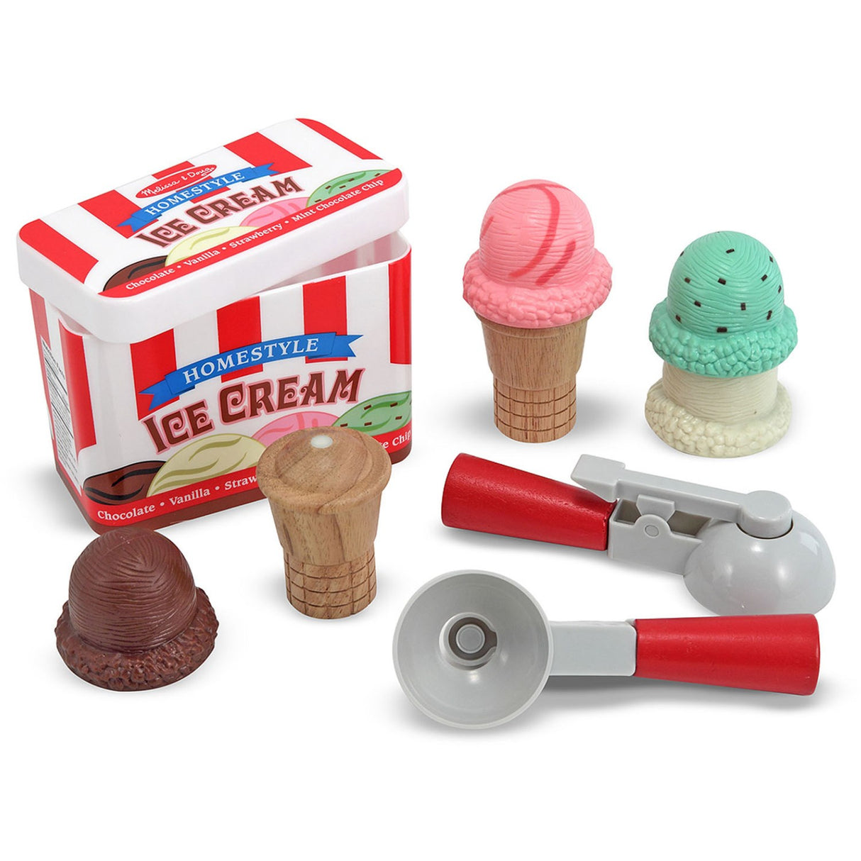 Melissa & Doug Multifarvet Legetøj Scoop & Stack Ice Cream Cone Playset