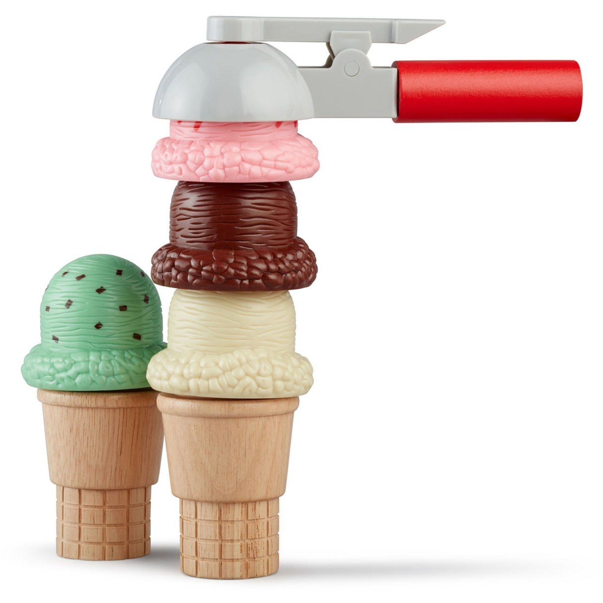 Melissa & Doug Multifarvet Legetøj Scoop & Stack Ice Cream Cone Playset