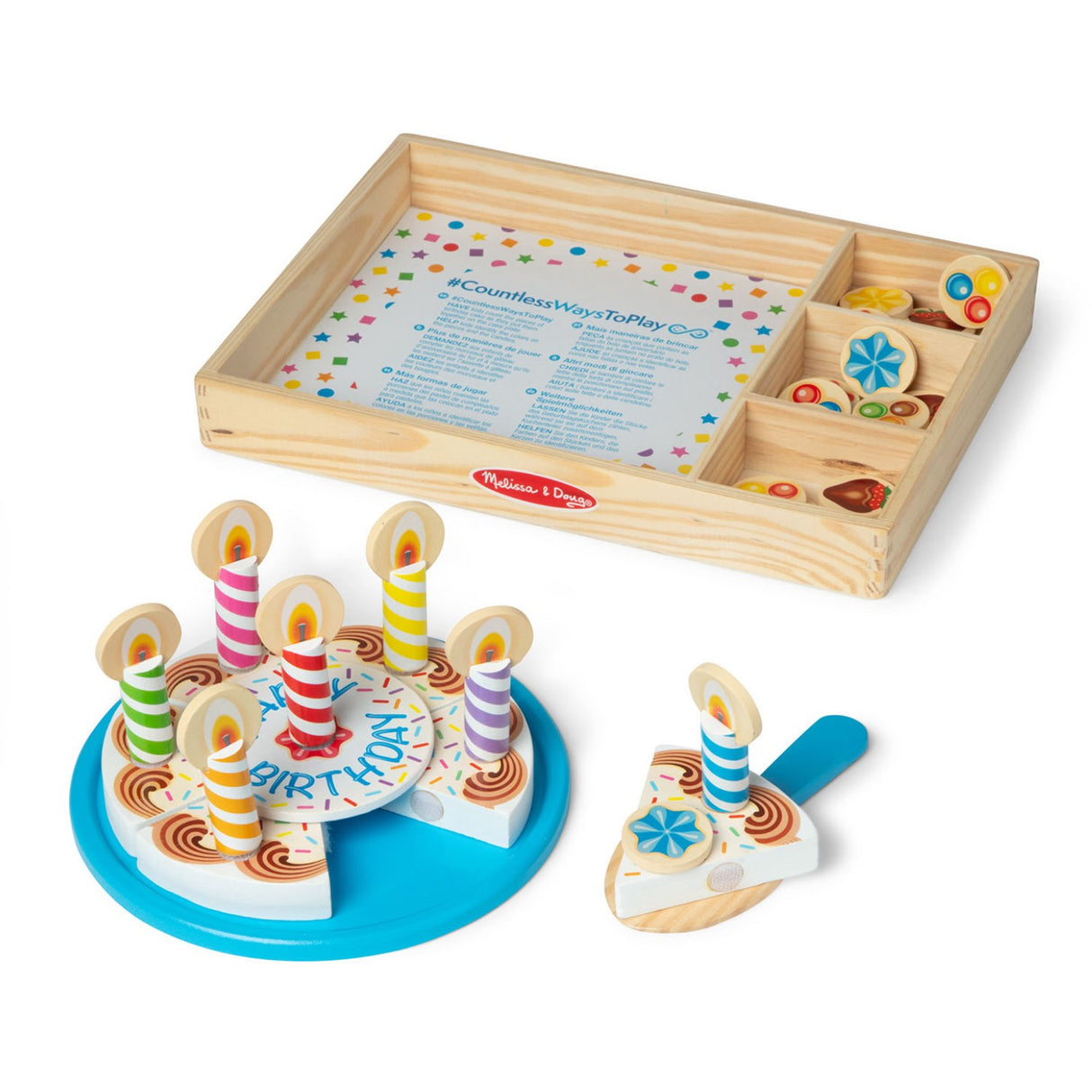 Melissa & Doug Multifarvet Wooden Food Playset Birthday Cake