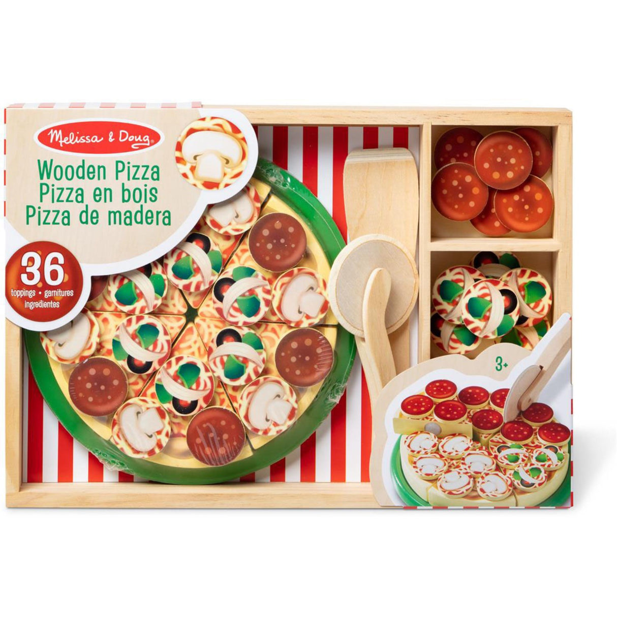 Melissa & Doug Multifarvet Wooden Food Playset Pizza