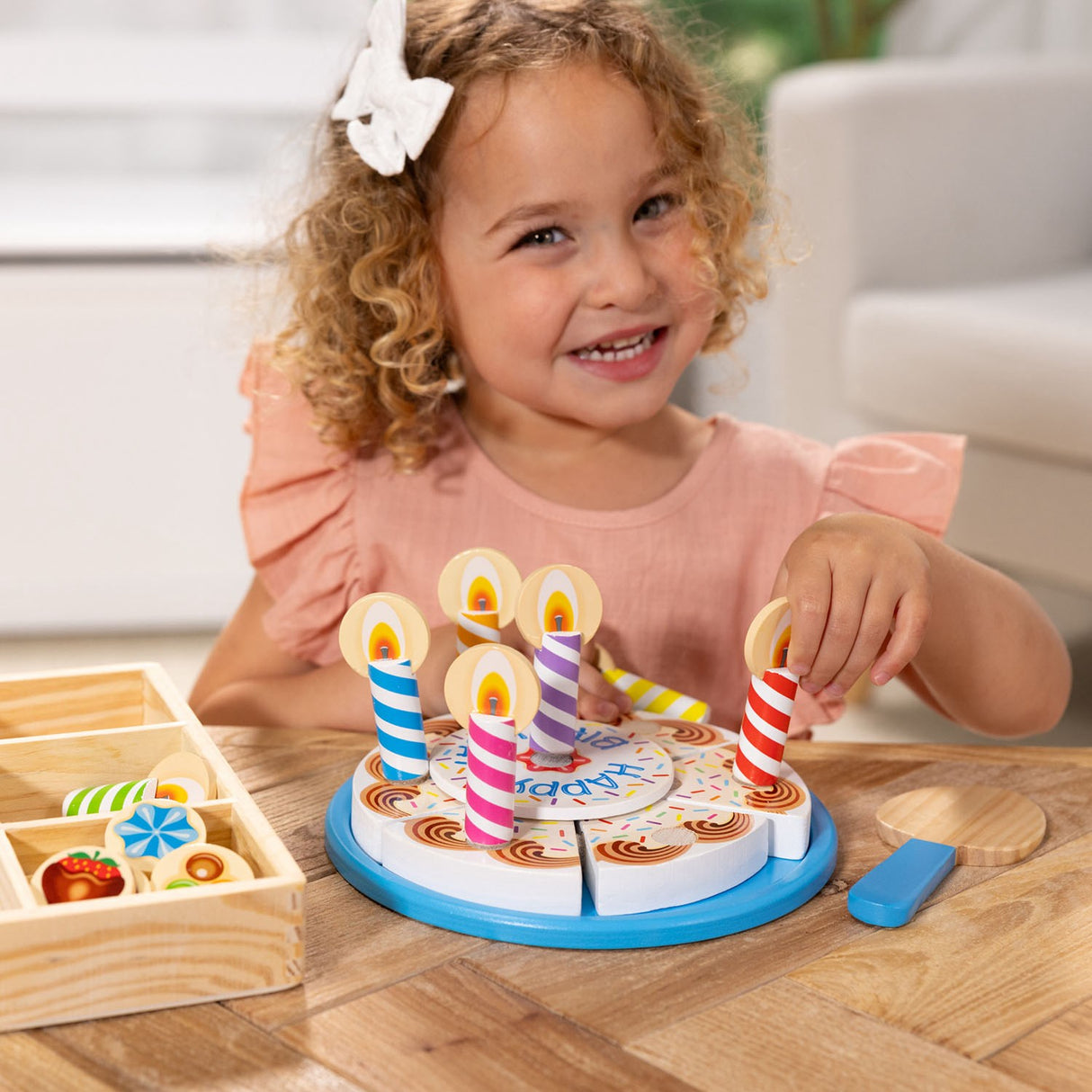Melissa & Doug Multifarvet Wooden Food Playset Birthday Cake