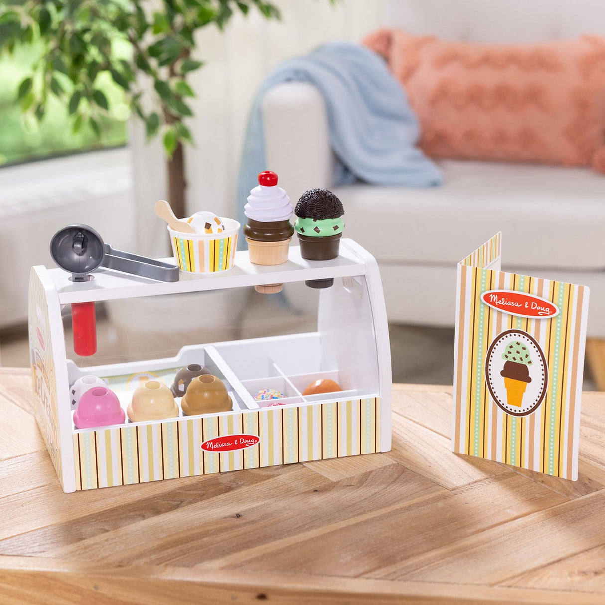 Melissa & Doug Multifarvet Wooden Playset Scoop And Serve Ice Cream Counter