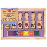 Melissa & Doug Multifarvet Wooden Stamp Set Happy Handles