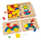 Melissa & Doug Multifarvet Mønster-Leg - Træ - Sæt Med Klodser Og Plader