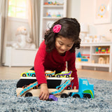 Melissa & Doug Multifarvet Biltransporter "Mega Racerbiler" Sæt