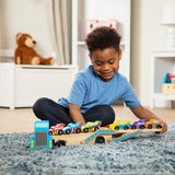 Melissa & Doug Multifarvet Biltransporter "Mega Racerbiler" Sæt