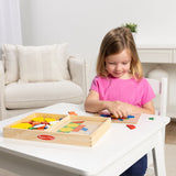 Melissa & Doug Multifarvet Mønster-Leg - Træ - Sæt Med Klodser Og Plader
